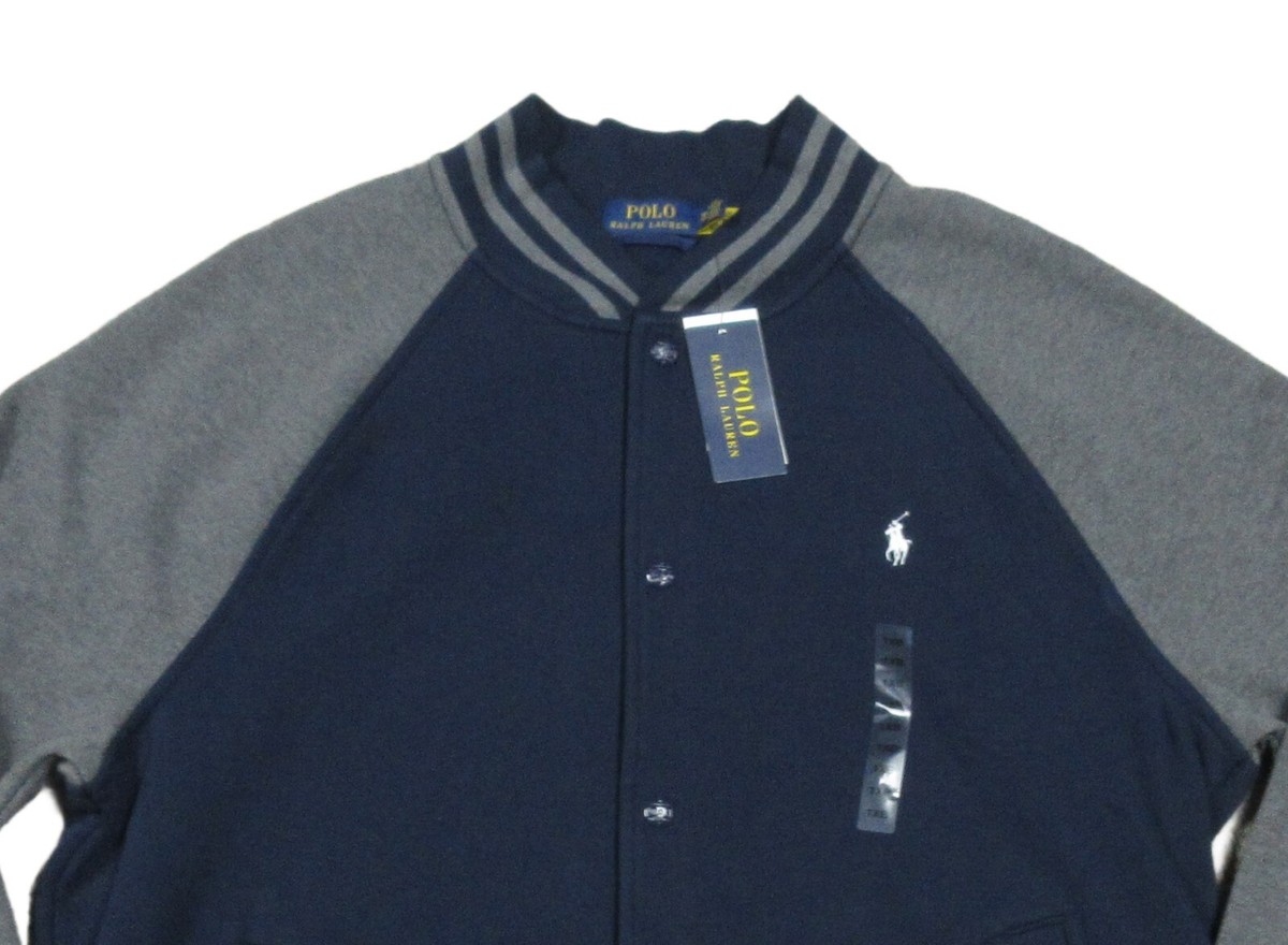 Polo Ralph Lauren Big & Tall Navy/Grey Colorblock Fleece Varsity