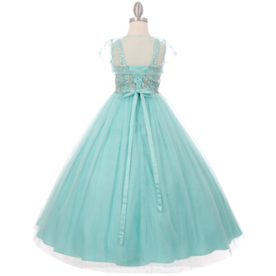 AQUA Size 6 Flower Girl Dress Bridesmaid Birthday Recital Party Formal