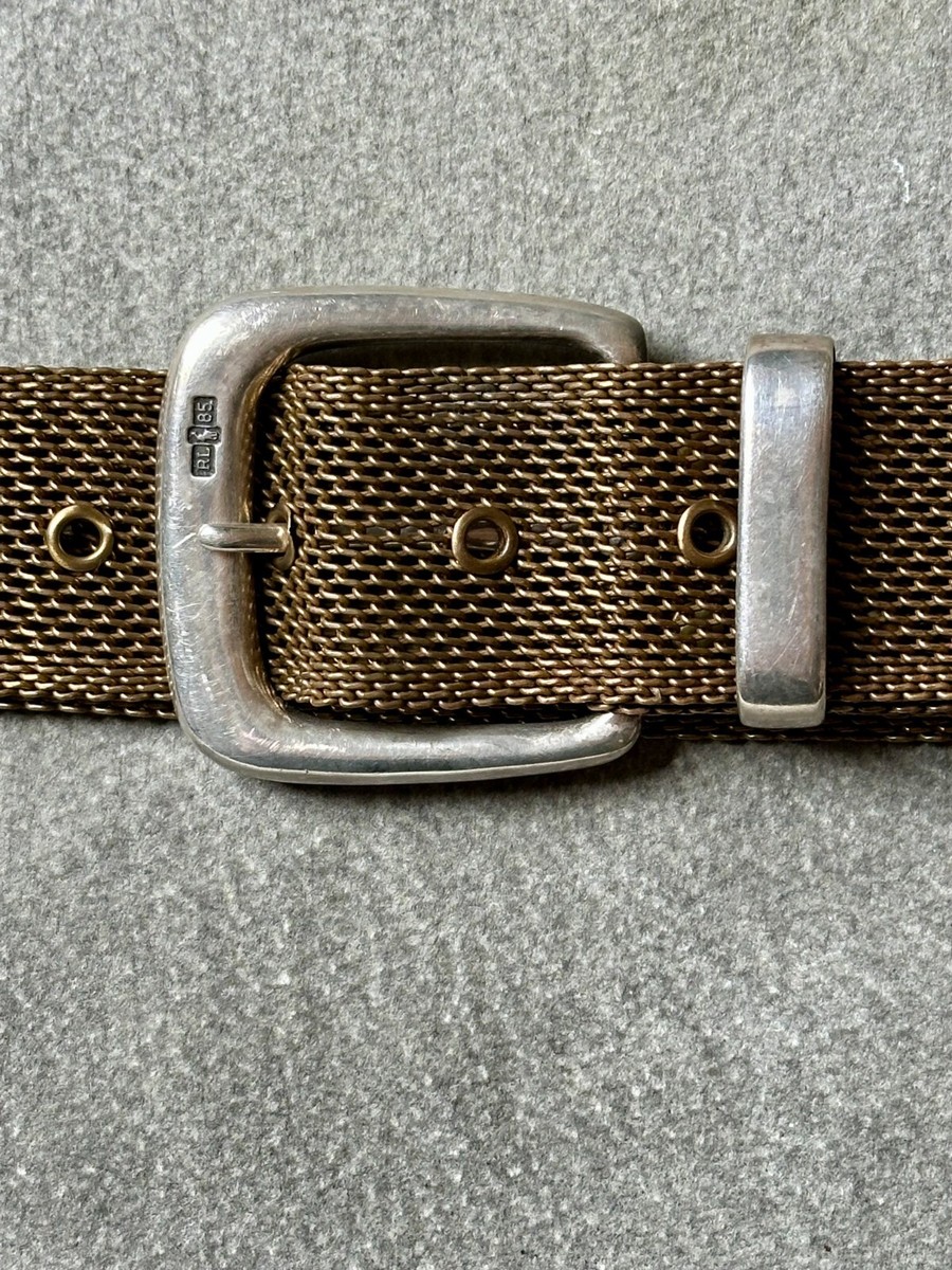Vintage Ralph Lauren Brass and Sterling Silver 1980s Mesh Belt