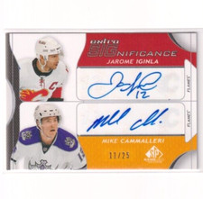 2008-09 SP Game Used Extra Significance Dual AUTO Iginla Cammalleri /25 Flames