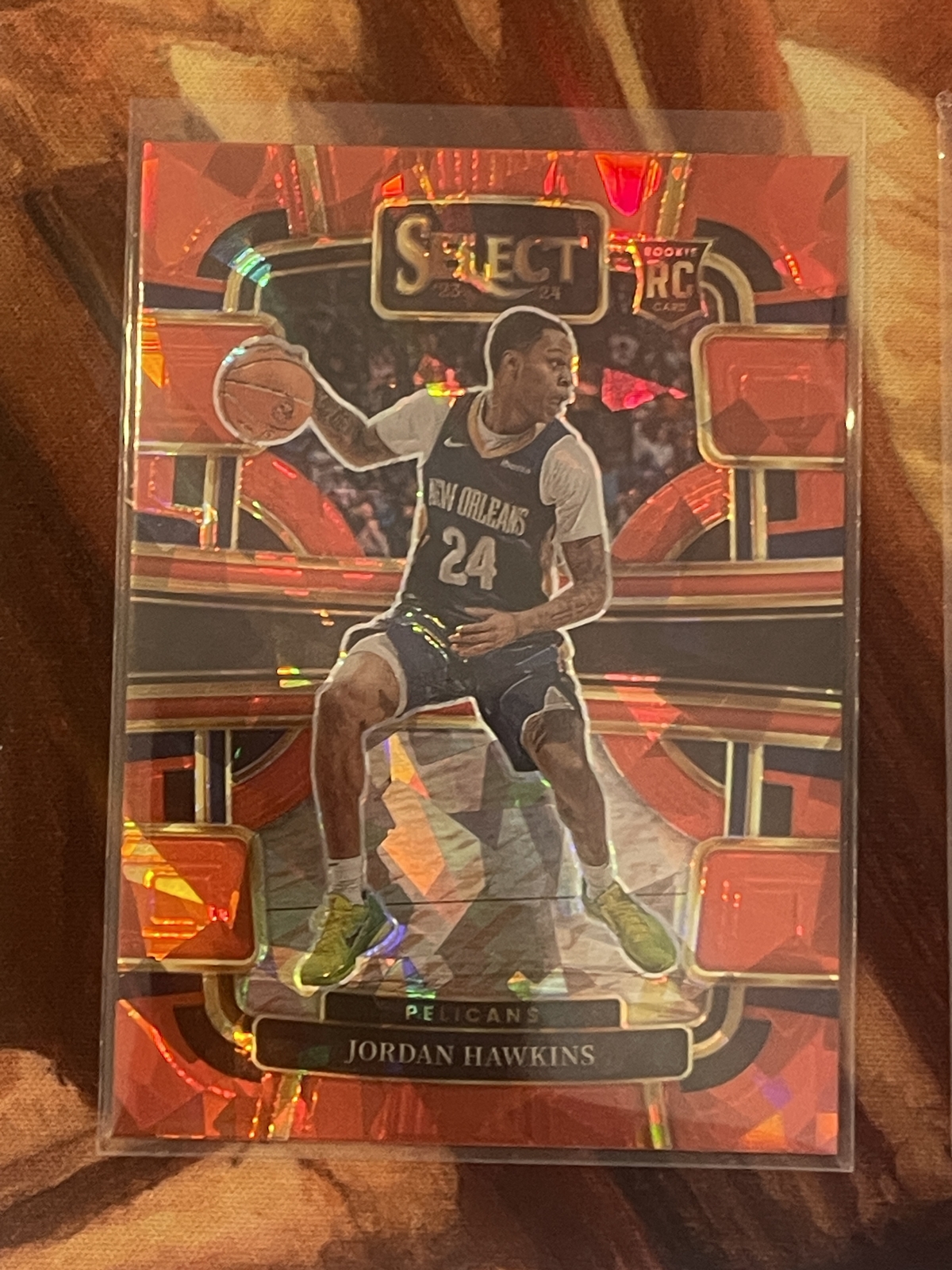 2023 Panini Select Jordan Hawkins Red Cracked Ice Concourse RC #72 Pelicans