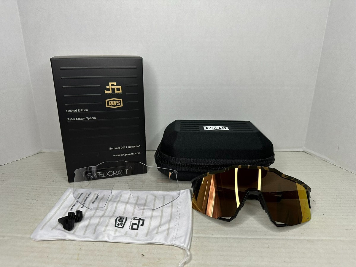 100% SPEEDCRAFT Sunglasses Peter Sagan LE Metallic Gold Flake 
