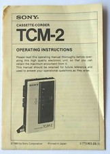 Original Owner's Manual Booklet for Sony TCM-2 Cassette-Corder Recorder Walkman
