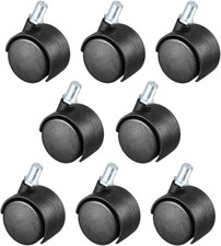 Uxcell 8 Pcs 1.5 Inch Swivel Caster Wheels Nylon 360 Degree Threaded Stem Caster