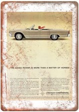 Vintage 1963 Lincoln Continental Convertible Auto Ad Retro Look Metal Sign A4318