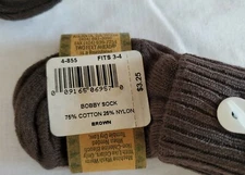 Newborn Brown Bobby Socks Size 3-4 Two Feet Ahead 