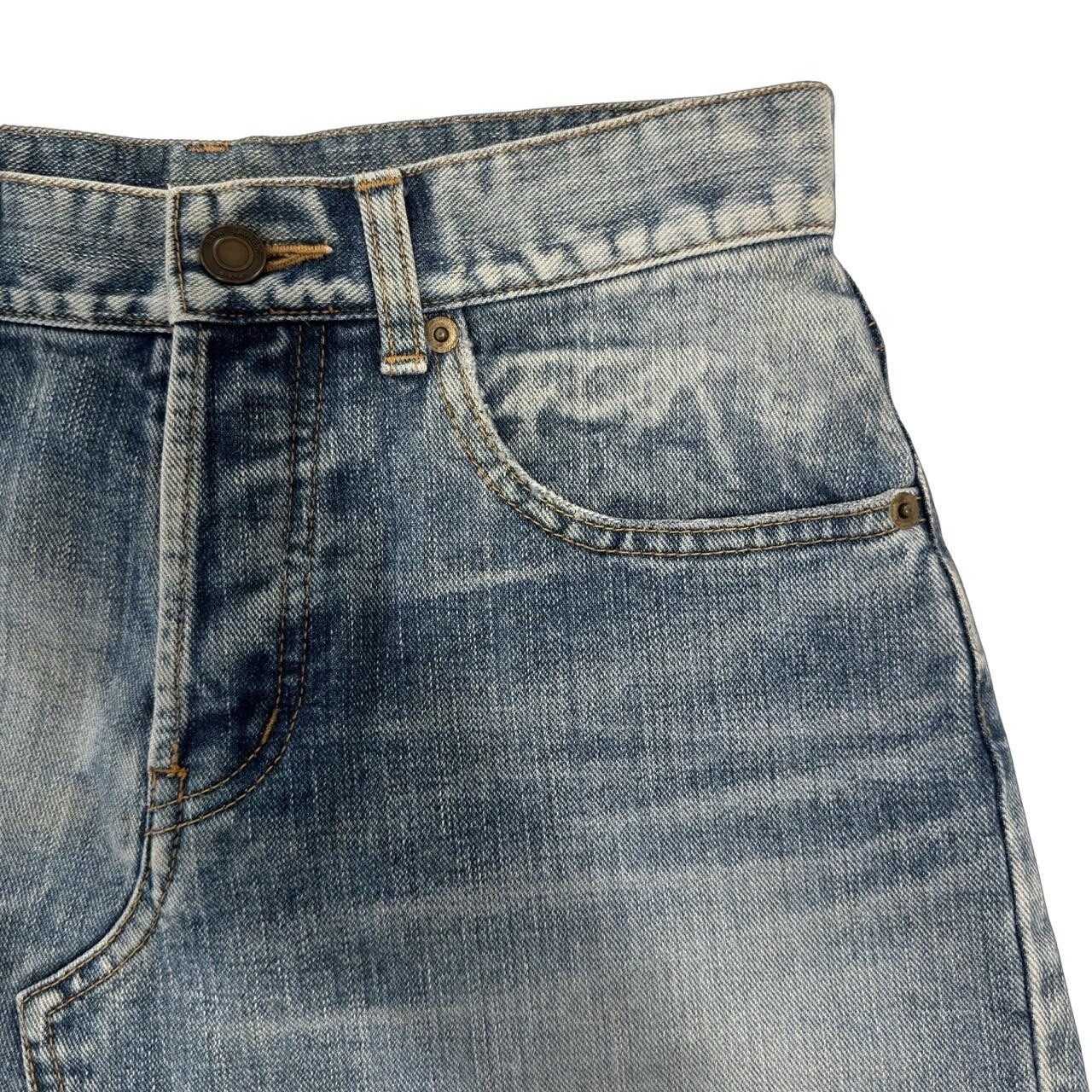 Saint Laurent Minigonna Trapèze Denim Taglia 30 Prezzo di Vendita $1800