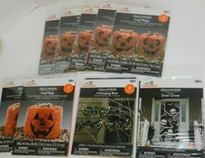 Halloween Outdoor Decorations Pumpkins Leaf Bags Bats Door Cover 9 PACKS