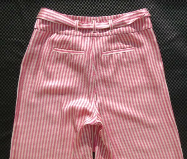 $168 ETT TWA Anthropologie Rosa Marfil Rayas Ventura Satén Pierna Ancha Pantalones EE. UU. S 6 Foto 4 de 4