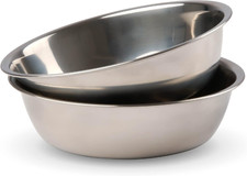 2pcs Replacement Stainless Steel Dog Bowls - Pet Feeding Station for Small Breed