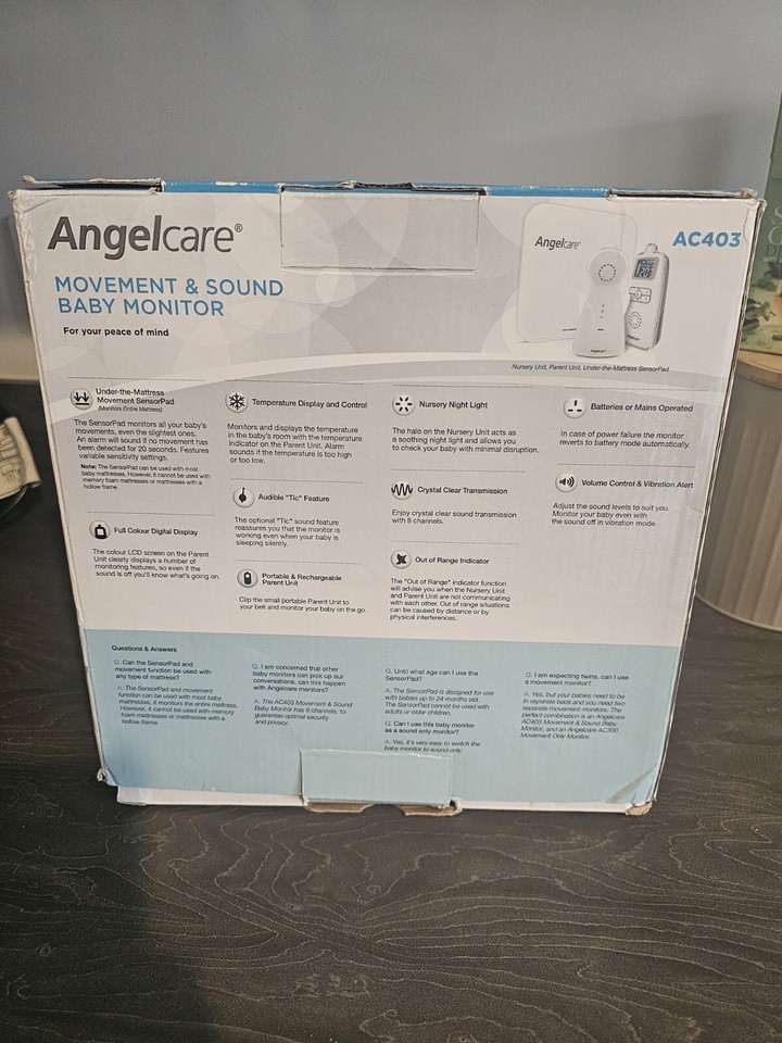 Angelcare AC403 Digital COLOUR Breathing Movement / Sound BABY MONITOR