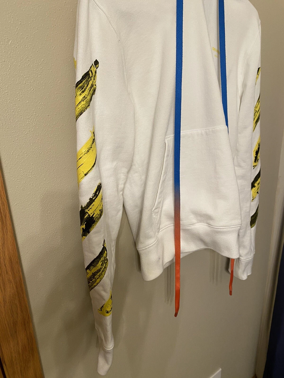 OFF WHITE Felpa con cappuccio slim bianca sporca SSENSE esclusiva frecce bianche XXS