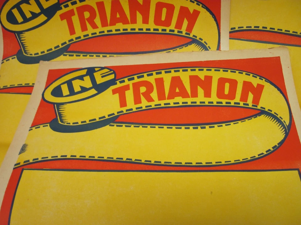 CINE TRIANON  Cinéma : Lot 6 Anciennes Affiches Ephémères Programmes pour Films - Photo 3/4