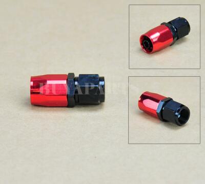 Black Red AN10 -10AN Straight Swivel Oil/ Fuel/Gas Hose Line Fitting Adaptor
