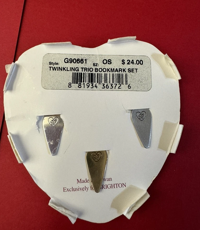 Brighton Set of 3 Twinkling Trio Bookmark Set in Heart Trinket Tin. - Image 4 of 4