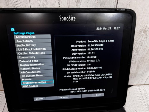 Sonosite Edge II Portable Ultrasound 2018 with phased array Cardiac probe rP19x - Picture 3 of 6