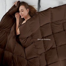 8 PCs Bedding Set Comforter Sheet Set Duvet Set 1000 TC 100 Cotton Chocolate