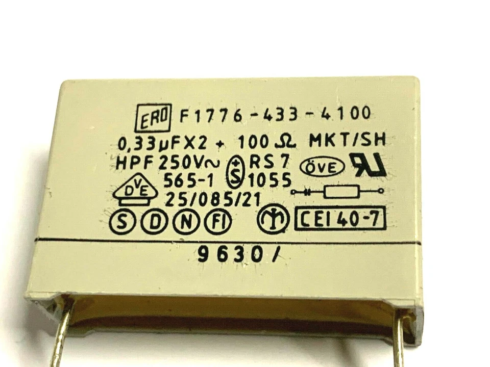 0,33uF +100Ω, RC-Glied, 330nF,250V~,X2,MKT,Roederstein, F1776-433-4100, 10 Stück - Bild 3 von 3