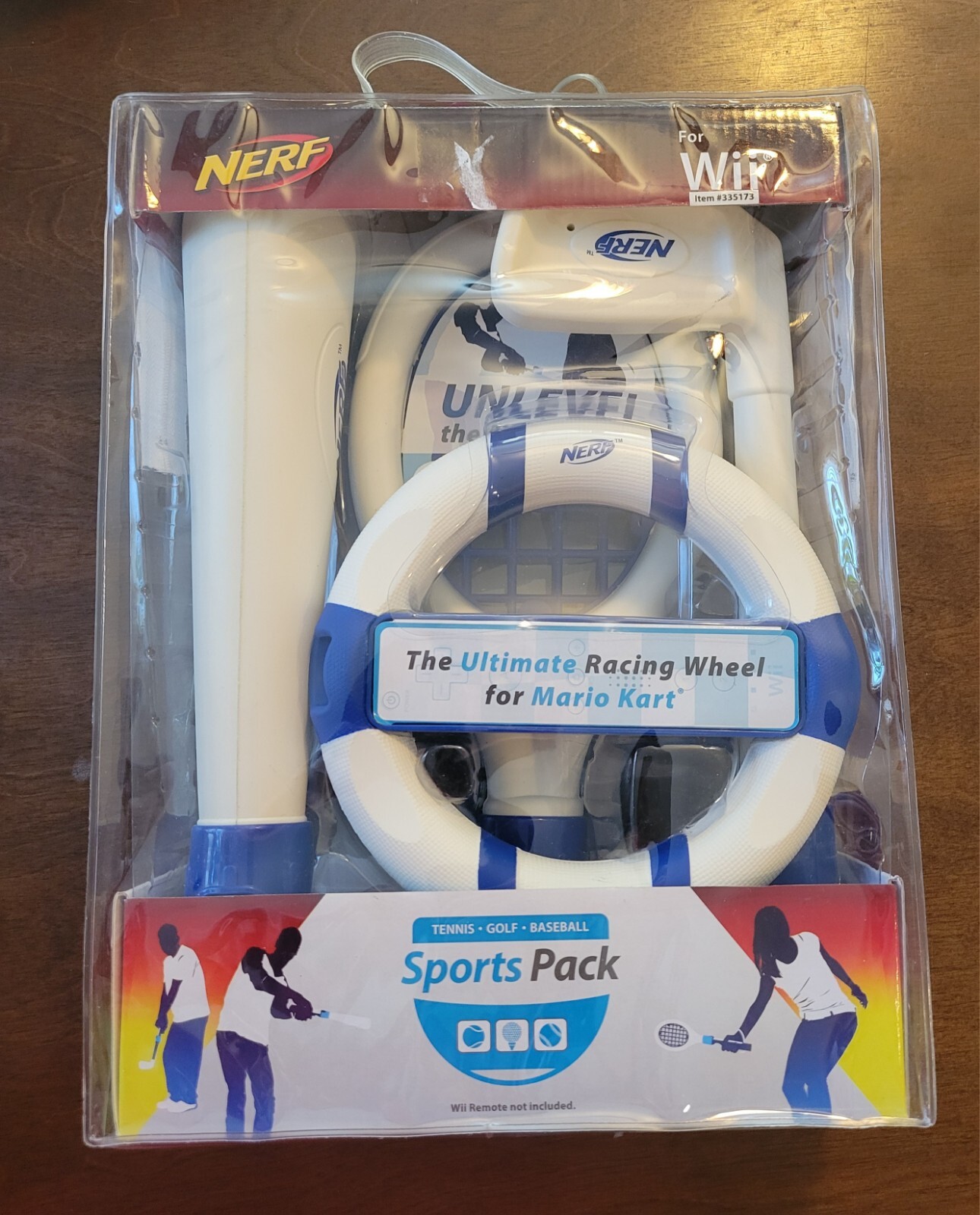 NERF WII SPORTS PACK NINTENDO WHEEL TENNIS GOLF BASEBALL 새제품 - Main Image