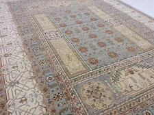 10'.0" X 14'.5" Light Blue Ivory Transitional Oriental Rug Hand Knotted