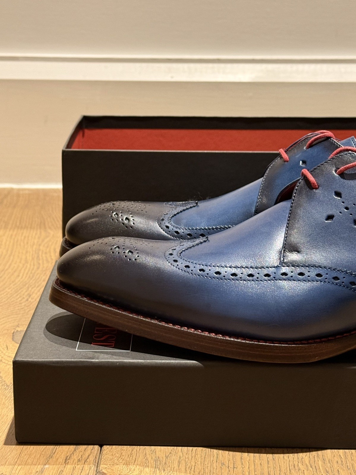 JEFFERY WEST Bon Viveur Floyd Wing Tip Gibson Cian Blue Shadow Crust UK10.5 image 4