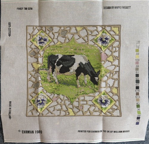 EHRMAN TAPESTRY/NEEDLEPOINT KIT - PANSY THE COW BY KAFFE FASSETT