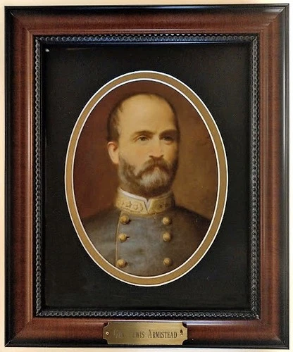 Gen. Lewis Armistead Civil War Generals framed photo with plaque hand colored
