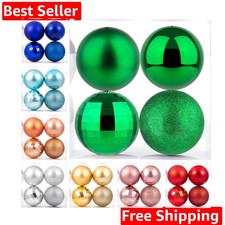 4in Large Christmas Ornaments Christmas Ball Ornaments Giant Tree Decoration ...