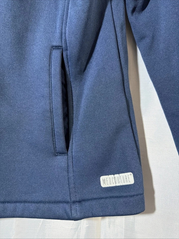 Jaqueta esfoliante MedCouture feminina S pequena azul marinho forrada de lã com zíper completo - Imagem 4 de 4