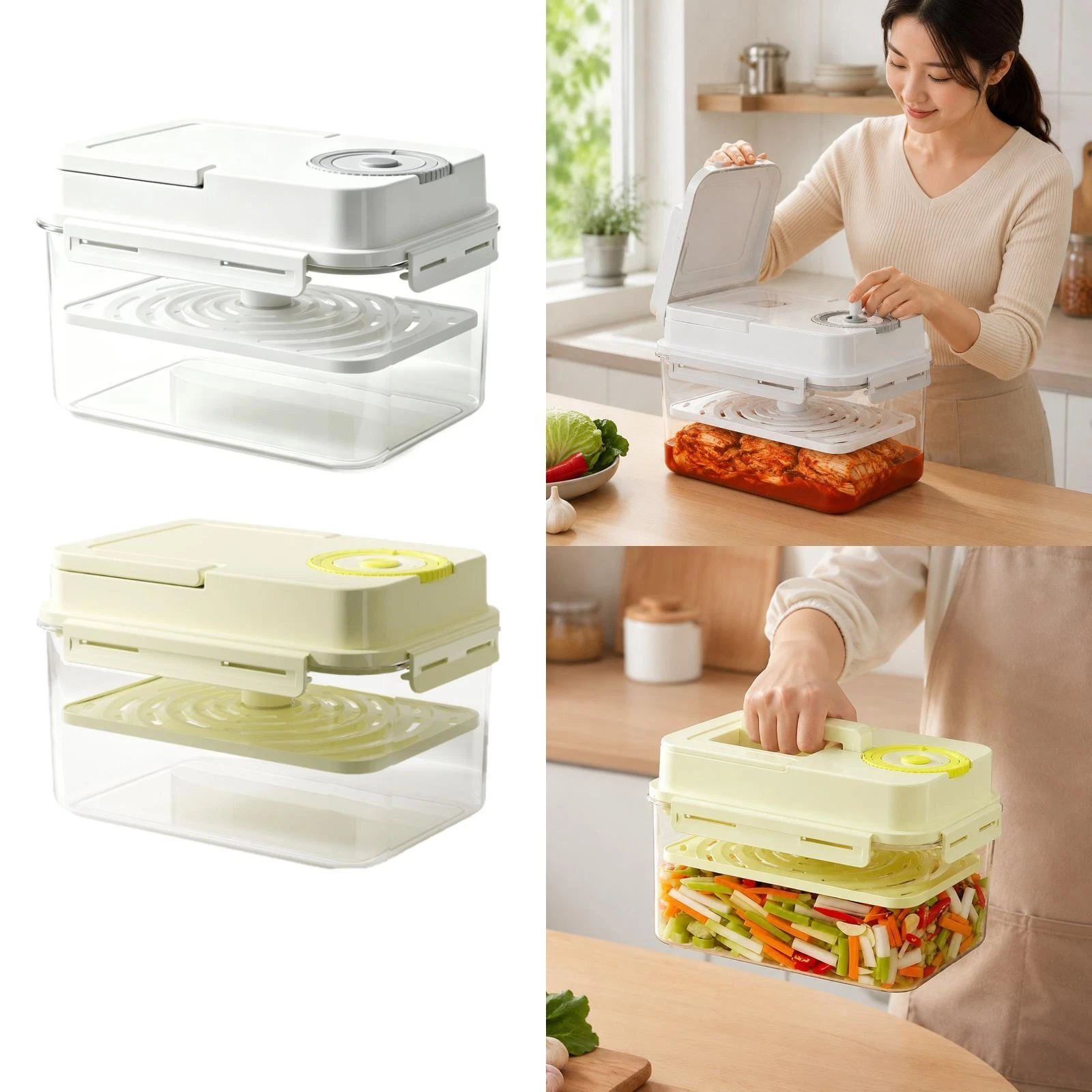 Kimchi Container Sauerkraut Storage Box Organizer for Refrigerator Office