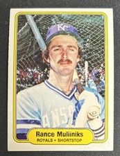 1982 Fleer Rance Mulliniks Baseball Card #418 Royals Shortstop Poor Scuff Marks