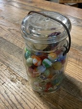 Vintage Ball Jar Full Of Vintage And Glass Marbles UnserchedEstate Made In USA