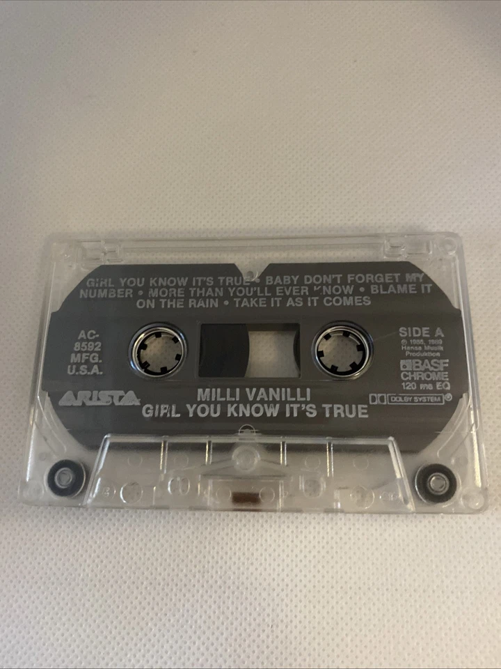 Кассетная лента Girl You Know It's True от Milli Vanilli 1989 синхронизация губ ARISTA - Изображение 4 из 4