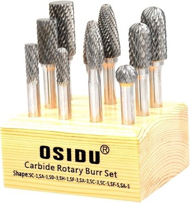 Carbide Burr Set-Double Cut Solid Carbide Rotary Burr File Set Die Grinder Bits