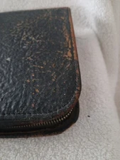 Vintage Bak-Prop Mens Zippered Leather Travel Shaving Grooming Kit W/ Ann Mirror