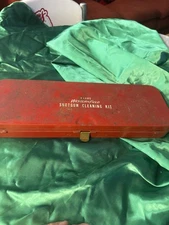 Wards Westernfield Shot Gun Cleaning Kit  Red Metal VTG With Contents