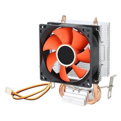 Mini PC CPU Cooler Single Silent Fan 2 Copper Pipe Computer Case Cooler Red CB