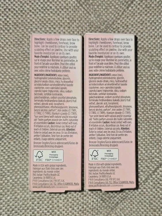 Paquete de 2 gotas bronceadoras líquidas Pacifica Sunny Glow - maquillaje facial bronceador  Foto 2 de 2