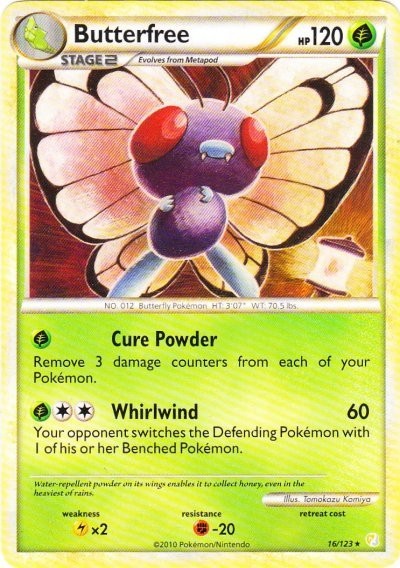 NM-Mint Butterfree - 16/123 - Rare Pokemon HeartGold & SoulSilver