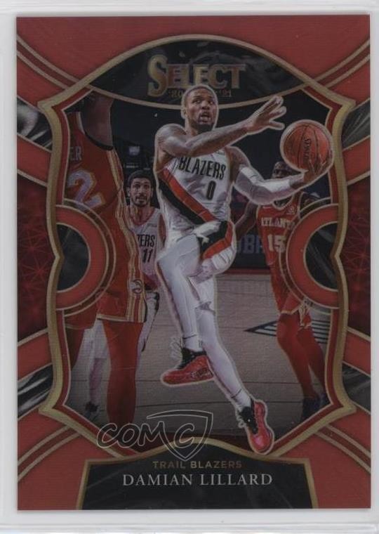 2020-21 Panini Select Concourse Red Prizm 112/199 Damian Lillard #24 hs9