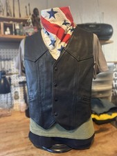 Men  s Leather Motorcycle Vest by KERR Leathers, Men  s XXL / 50, Made in USA