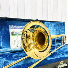 YAMAHA YSL-647 Professional Gold Bb Tenor Trombone Serviced Musical instrument