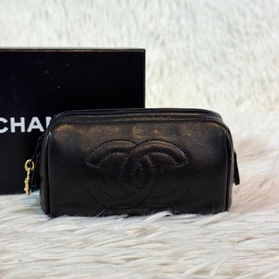 [Guter Zustand] Chanel Tasche, Leder, Coco Mark, Gold Hardware, Schwarz Italien