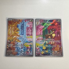 Pokémon TCG Deerling & Sawsbuck Illustration Rare 165 & 166 Temporal Forces