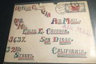 1938 Hand Drawn Illustrated Air Mail Birthday Card Cover Esler Crosson San Diego — photo 10