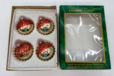 Marvelous Vintage 4 Pcs Commodore Luxury Christmas Ornaments With Original Box