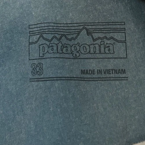 Pantalones cortos de baño Patagonia Wavefarer para hombre talla 33 azul verde a rayas Foto 4 de 4