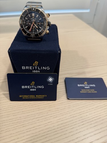 Breitling Super Chronomat Black Dial Chronograph Steel 44mm Men's Watch UB0136