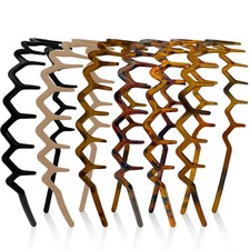 ELLOPH 6 Pack Zig Zag Headbands for Women, Non 1 Count Pack of 6 , Color 1