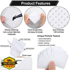400 Nail Cotton Pads, Pump Dispenser, Eyelash Glue Wipes, White